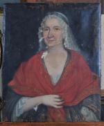 ECOLE FRANCAISE 18ème siècle. "Portrait de femme en buste à...