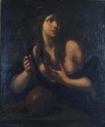 ECOLE NAPOLITAINE du 17ème siècle, suiveur de Ribera. "Marie-Madeleine pénitente",...