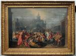Cornelis de BAELLIEUR (1607 - 1671) : "L'enlèvement des Sabines",...
