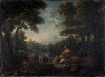 Jan Frans van BLOEMEN (1662 - 1749), "Paysage classique animé...
