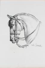 VERNET, Carle (1758-1836). « Tête de cheval avec une bride de...