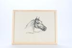 VERNET, Carle (1758-1836). « Tête de cheval de course », lithographie en...