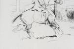 LA VERTEVILLE, Christian (de) (1877-1953). « Cavalier d'extérieur », dessin à la...