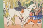 BRISSAUD, Jacques (1880-1960). « Promenade au Bois », aquarelle encadrée signée en...