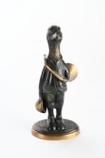 LOT de six sujets en bronze d'animaux veneurs humoristiques en...