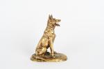 ILLIERS, Gaston (d') (1876-1932). « Chien de berger assis», bronze à...