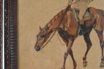BODOY, Ernest (1829-1908). « Cheval et jockey de face » , « Cheval...