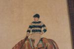 BODOY, Ernest (1829-1908). « Cheval et jockey de face » , « Cheval...