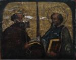 ECOLE CATALANE du XVème siècle. "Saint Jean et Saint Jacques",...
