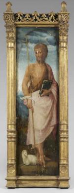 ECOLE d'ITALIE du NORD vers 1500. "Saint Jean Baptiste", panneau...