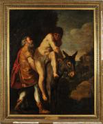 ECOLE FLAMANDE du XVIIème siècle. "Le bon Samaritain", toile. 117...