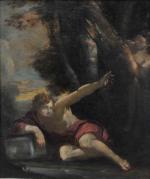 LEBLANC Horace (1580-1637) (attribué à). "Narcisse", toile. 101 x 90...