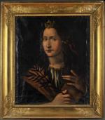 ECOLE FLORENTINE du XVIIème siècle. "Sybille", huile sur toile titrée...