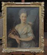 ECOLE FRANCAISE du XVIIIème siècle. "Portrait de la Marquise de...