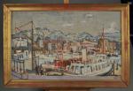 GARBELL Alexandre (1903-1970). "Le port", huile sur toile signée en...