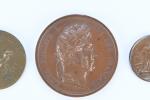 MEDAILLES en bronze : lot de trois dont Louis-Philippe, Louis...
