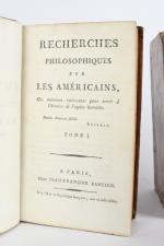 PAUW, Corneille de. 
Recherches philosophiques sur les Américains, ou Mémoires...