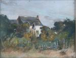 TESSIER Louis-Adolphe (1858-1915) "La maison a la barrière", pastel signé...