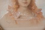 TESSIER Louis-Adolphe (1858-1915) Portrait de jeune fille en buste. Pastel...