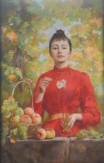 TESSIER Louis-Adolphe (1858-1915) Jeune femme à la corbeille de fruit...