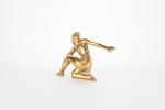 SUJET "danseuse" en bronze doré, moderne. H. 18 cm