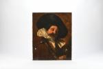 ROYBET, Ferdinand (1840-1920) attribué à. "Portrait de gentilhomme au verre...