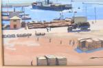 FERNEZ, Louis (1901-1983). Port d'Alger. Gouache sur papier signée et...