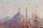 GAGLIARDINI, Julien Gustave (1846-1927). Vue de Constantinople depuis le Bosphore....