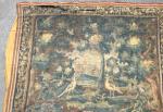 AUBUSSON, XVIIIème siècle - Tapisserie "verdure" à décor d'échassiers dans...