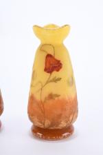 DAUM Nancy - Paire de petits vases à décor de...