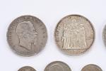 MONNAIES d'argent (trois) : 10 francs français Hercule 1970 ;...
