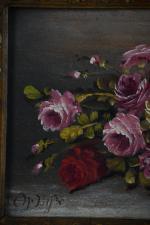 BYZ, vers 1900 . "Jeté de roses", huile sur panneau...
