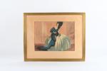 DOMERGUE Jean Gabriel (1889-1962), "L'élégante", pointe sèche aquateinte, signée en...