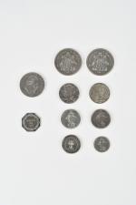 MONNAIES d'ARGENT : 2 x 50 francs Hercule 1977 et...