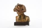 CAMUS, Jean-Marie (1877-1955). Petit buste d'enfant en bronze doré ...