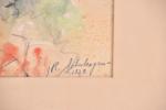SEBERHAGEN, Ralph. H. (XXème siècle). « Ruelle », aquarelle signée...