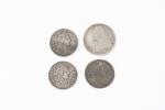 MONNAIES royales en argent (quatre) : 1779, atelier A, poids...