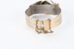 BRACELET (deux) en argent, forme ceinture, décor gravé. XIXème siècle....