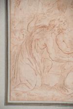 ECOLE FRANCAISE vers 1700. "Baptême du Christ", sanguine. 28 x...