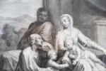 ECOLE FRANCAISE, d'après Nicolas POUSSIN (?). "Sainte famille avec Elisabeth...
