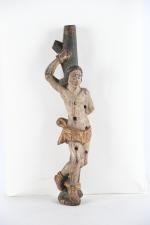 ECOLE FRANCAISE vers 1700. "Saint Sébastien au poteau", sculpture en ronde...