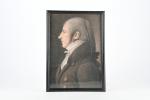 ECOLE FRANCAISE vers 1800. "Portrait d'homme de profil", pastel sur...