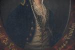 ECOLE FRANCAISE vers 1800. "Portrait d'officier de marine", huile sur...