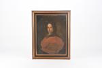 ECOLE AUTRICHIENNE vers 1720. "Portrait d'homme dans un ovale peint",...