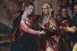 ECOLE FLAMANDE du XVIIème siècle. "Visite de Marie à Anne",...