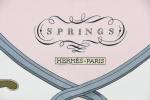 HERMES Paris - Carré de soie "Springs", par Ledoux. fond...