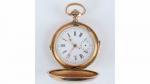 LOURD chronographe savonnette or à répétition quarts par glissière à...