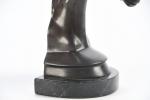 SERRES-LIVRES (paire de) en bronze à patine brune en forme...
