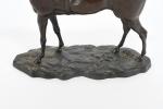 WILLIS-GOOD, John (1845-1879) (d'après). Cheval harnaché. Bronze d'édition à patine...