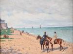 LE MORE, Paul (1831-1914). "Promenade à cheval sur la plage",...